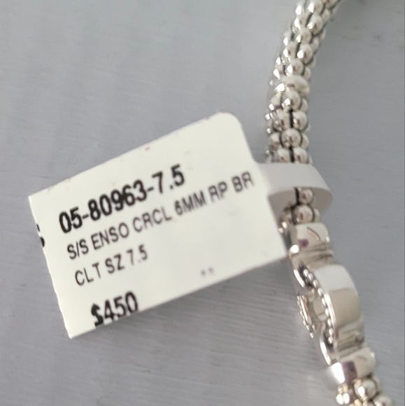 LAGOS Sterling Silver Circle Station 6mm Caviar Rope Bracelet 7.5" - Picture 9 of 10